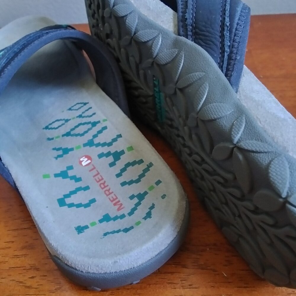 Womens Merrell Terran Post II Brindle Blue/Turquoise Sandals Shoes Slip-on Sz 10